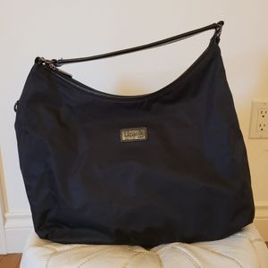 Lipault Paris black plume hobo bag